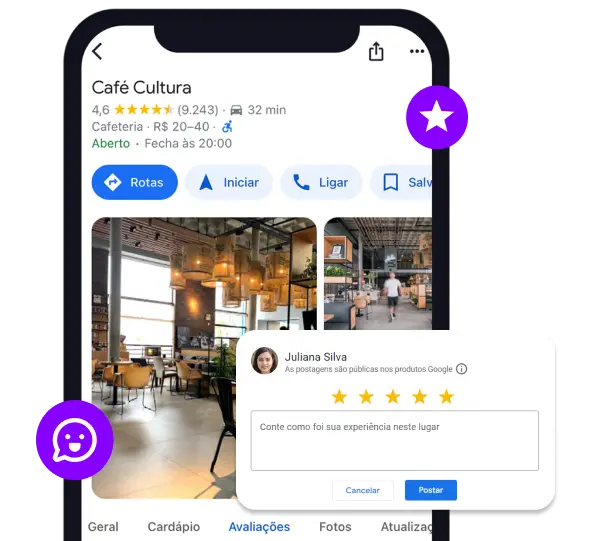 mockup google perfil de empresa gestao de locais cafe cultura harmo
